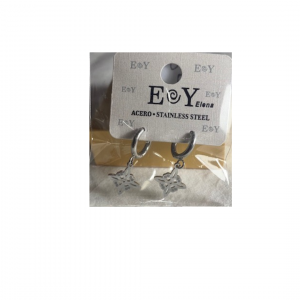 PENDIENTES DE ACERO PLATEADO DE NUDO DE BRUJA